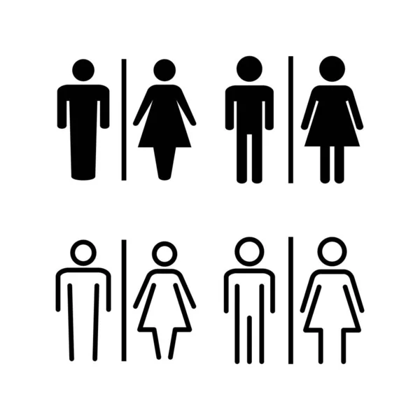Illustration Vectorielle Icône Toilette Signe Symbole Des Toilettes Pour Filles — Image vectorielle