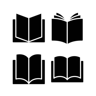 Kitap ikonu vektör çizimi. Açık kitap işareti ve sembol. Kitap simgesi