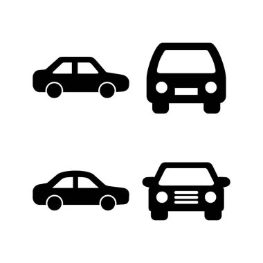 Araba ikonu vektör illüstrasyonu. Araba işareti ve sembol. küçük sedan