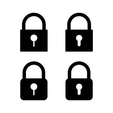 Simge vektör illüstrasyonunu kilitle. Asma kilit işareti ve sembol. Şifreleme simgesi. Güvenlik sembolü