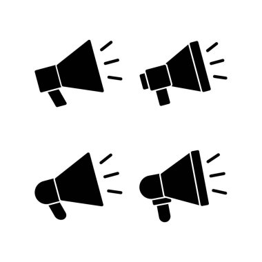 Megafon ikon vektör çizimi. Hoparlör işareti ve sembol