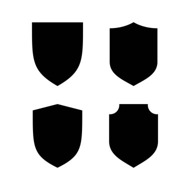 Kalkan simgesi vektör illüstrasyonu. Koruma ikonu. Güvenlik işareti ve sembol
