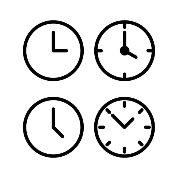 时钟图标矢量插图 时间的标志和符号 观看图标 — 图库矢量图片