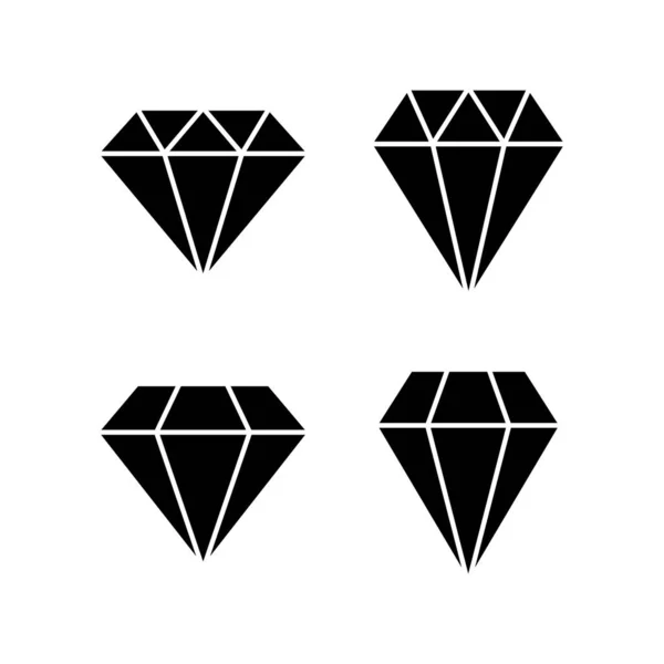 Ilustración Vector Icono Diamante Gemas Diamantes Signo Símbolo — Archivo Imágenes Vectoriales