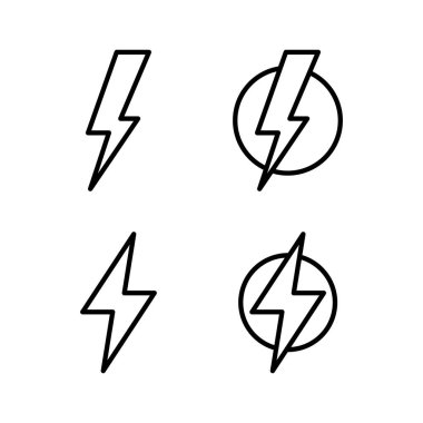 Şimşek simgesi vektör illüstrasyonu. Elektrik işareti ve sembol. Güç simgesi. enerji işareti