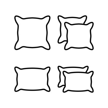 Yastık simgesi vektör çizimi. Yastık işareti ve sembol. Rahat yumuşacık yastık.