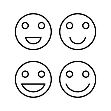 Gülümse ikon vektör illüstrasyonu. Gülümseme simgesi. Geribildirim işareti ve sembol