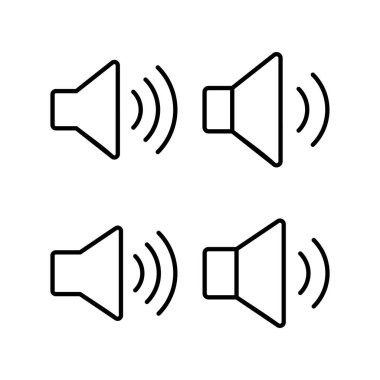 Sözcü simgesi vektör illüstrasyonu. Ses düzeyi ve sembol. Hoparlör ikonu. ses sembolü