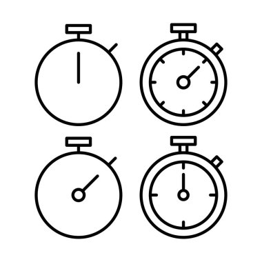 Kronometre ikon vektör illüstrasyonu. Zamanlayıcı işareti ve sembol. Geri sayım simgesi. Zaman Dönemi