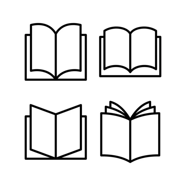 图书图标矢量插图 打开书签和符号 电子书图标 — 图库矢量图片