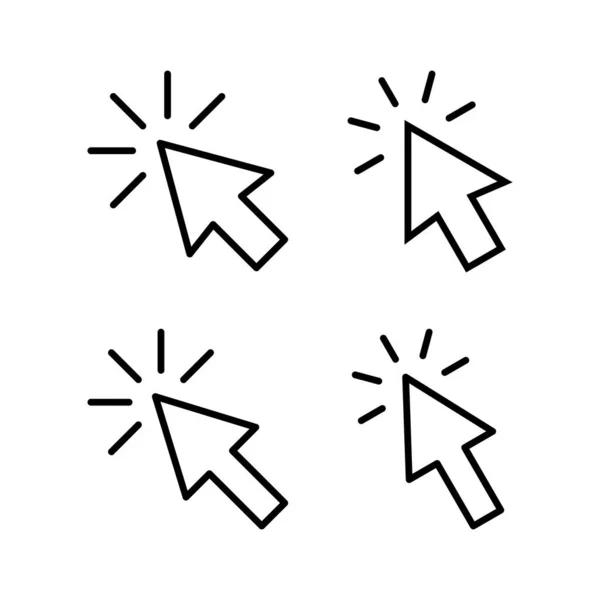 Haga Clic Icono Vector Ilustración Signo Flecha Puntero Símbolo Icono — Archivo Imágenes Vectoriales
