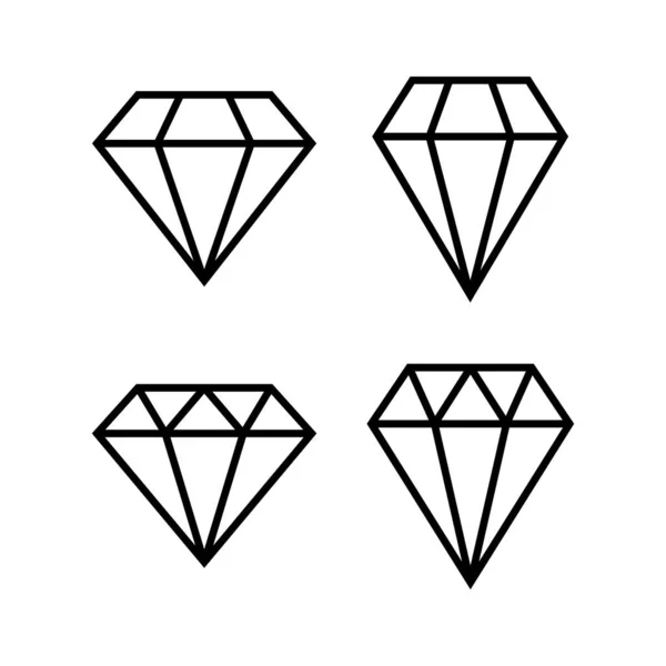 Ilustração Vetorial Ícone Diamante Diamante Gemas Sinal Símbolo — Vetor de Stock