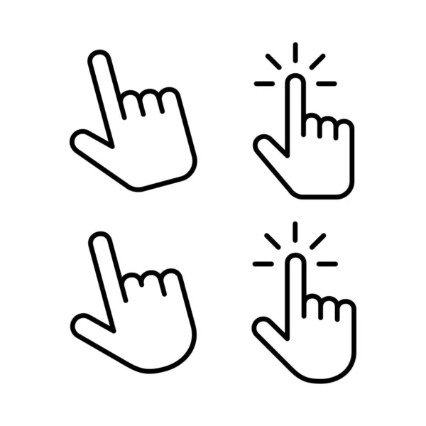 Ruční Zobrazení Vektoru Ikony Kurzoru Znak Symbol Kurzoru Klik Ikony — Stockový vektor