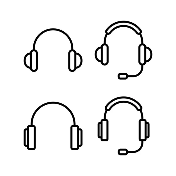 耳机图标矢量插图 耳机标志和符号 — 图库矢量图片
