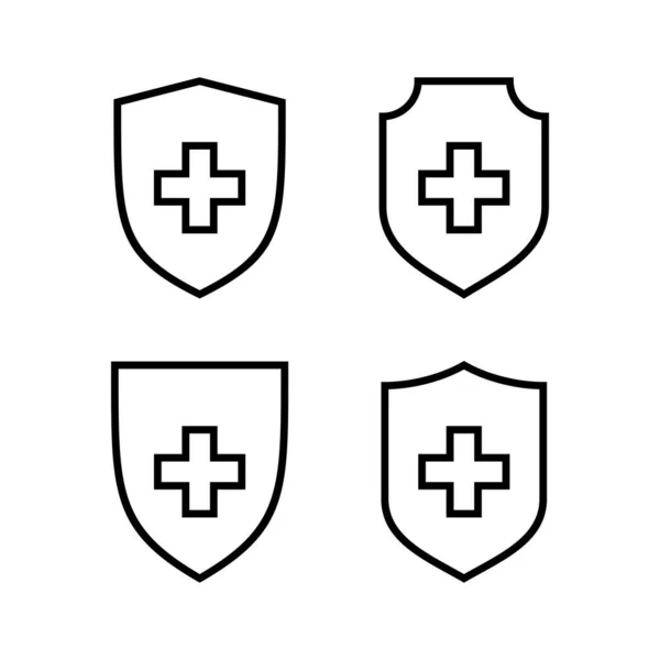 Sjukförsäkring Ikon Vektor Illustration Skylt Och Symbol För Försäkringsdokument — Stock vektor