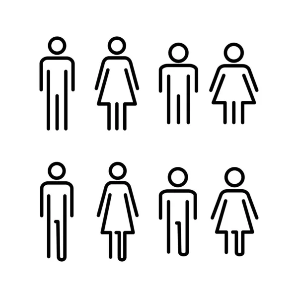 Man Vrouw Icoon Vector Illustratie Mannelijk Vrouwelijk Teken Symbool Meisjes — Stockvector