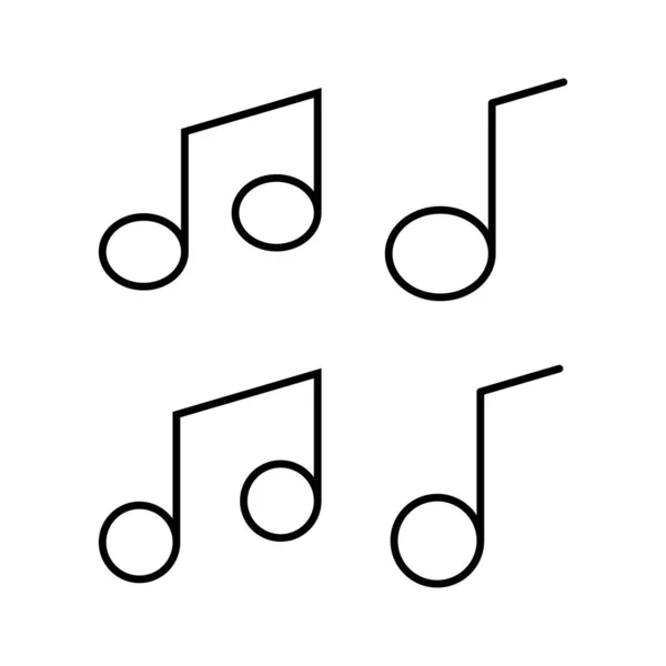 Illustrazione Vettoriale Icona Musicale Segno Simbolo Musica Nota — Vettoriale Stock