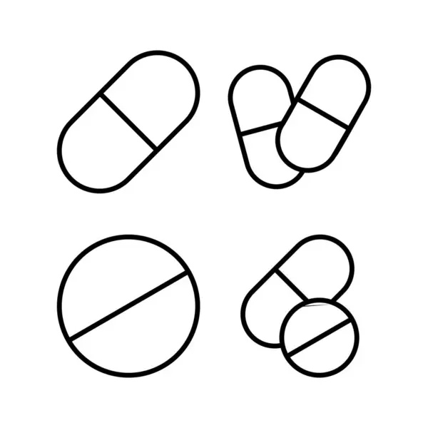 Pilules Icône Vectorielle Illustration Icône Capsule Signe Symbole Drogue — Image vectorielle
