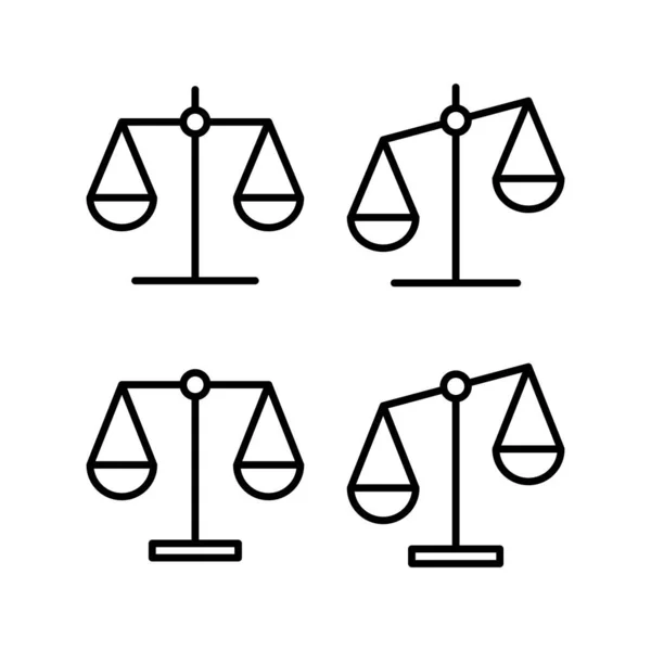 Illustration Vectorielle Icônes Icône Échelle Droit Signe Symbole Justice — Image vectorielle