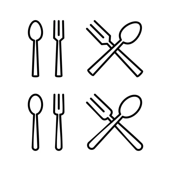 Löffel Und Gabel Icon Vektor Illustration Löffel Gabel Und Messer — Stockvektor