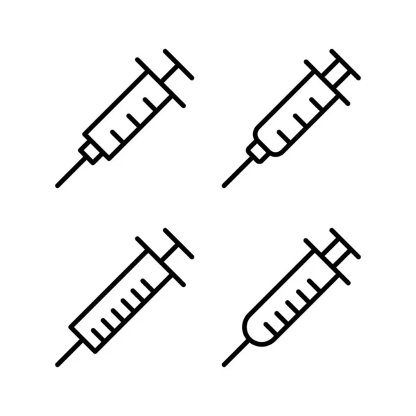 Illustration Vectorielle Icône Seringue Signe Symbole Injection Icône Vaccin — Image vectorielle