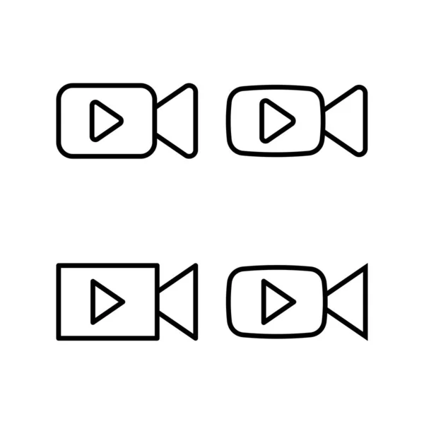 Icono Vídeo Vector Ilustración Signo Símbolo Cámara Vídeo Signo Película — Vector de stock