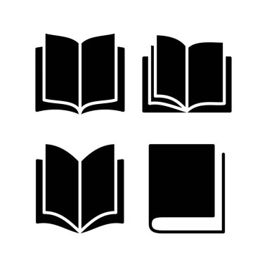 Kitap ikonu vektör çizimi. Açık kitap işareti ve sembol. Kitap simgesi