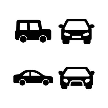 Araba ikonu vektör illüstrasyonu. Araba işareti ve sembol. küçük sedan