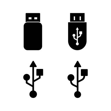 Usb simge vektör illüstrasyonu. Flaş disk işareti ve sembol. Flash disk işareti.
