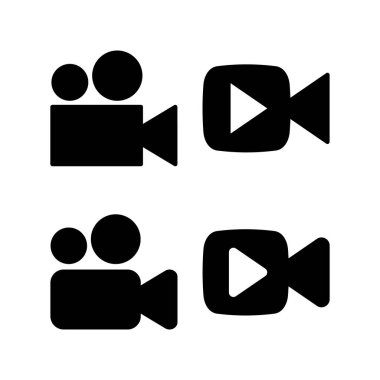 Video ikonu vektör illüstrasyonu. Video kamera işareti ve sembol. Film tabelası. Sinema