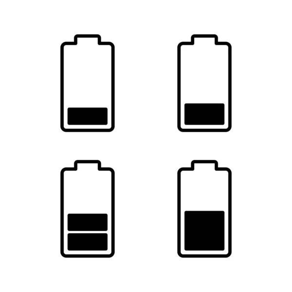Батарея Значок Векторні Ілюстрації Знак Зарядки Батареї Символ Рівень Заряду — стоковий вектор