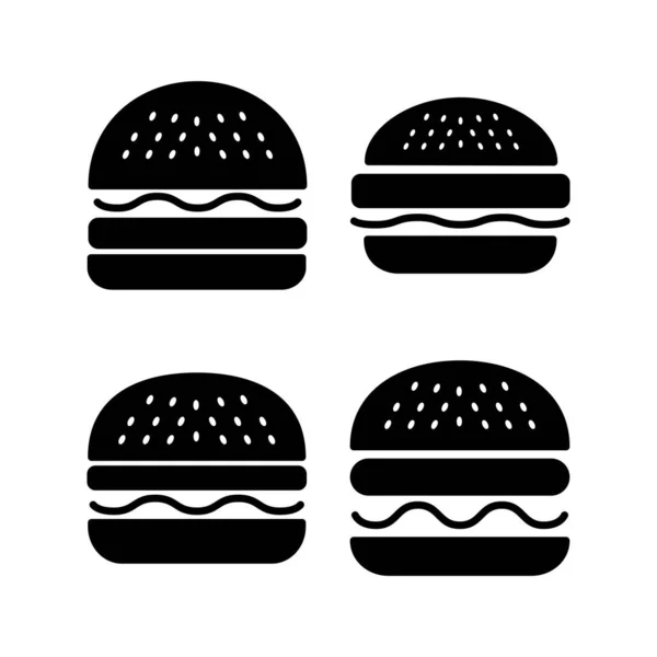 Burger Ikon Vektör Illüstrasyonu Hamburger Sembol Hamburger — Stok Vektör