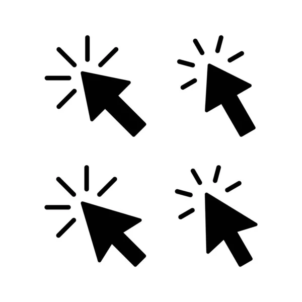 Haga Clic Icono Vector Ilustración Signo Flecha Puntero Símbolo Icono — Vector de stock