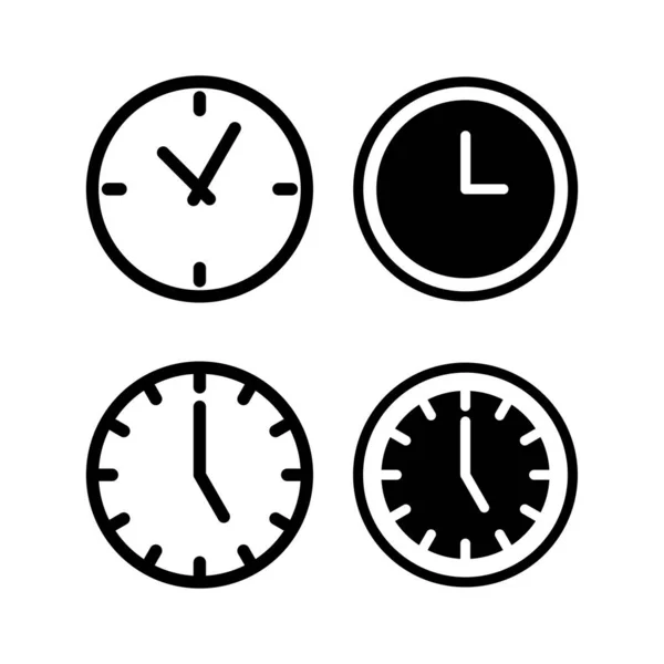 时钟图标矢量插图 时间的标志和符号 观看图标 — 图库矢量图片