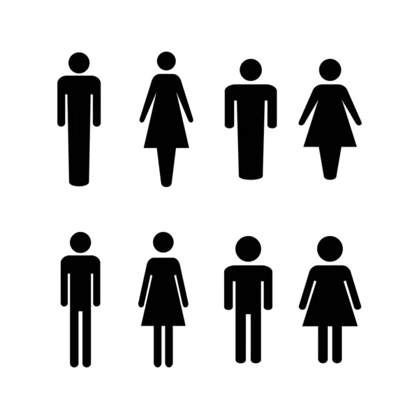 Icono Ilustración Vectorial Hombre Mujer Signo Símbolo Masculino Femenino Niñas — Vector de stock