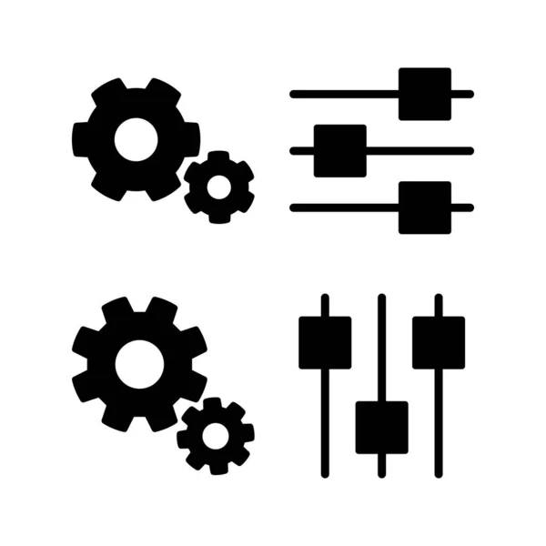 设置图标矢量插图 曲柄设置符号和符号 齿轮标志 — 图库矢量图片