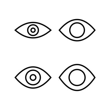 Göz ikonu vektör illüstrasyonu. Göz işareti ve sembol. Bak ve Görüş simgesi. 