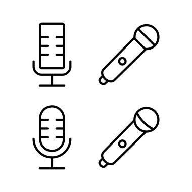 Mikrofon ikonu vektör çizimi. Karaoke işareti ve sembol