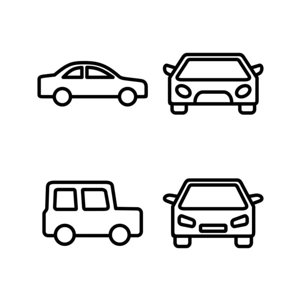 Ilustração Vetor Ícone Carro Sinal Carro Símbolo Pequeno Sedan —  Vetores de Stock