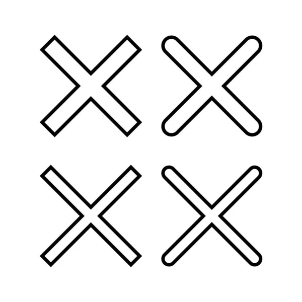 Schließen Sie Die Icon Vektorabbildung Zeichen Und Symbol Löschen Kreuzzeichen — Stockvektor
