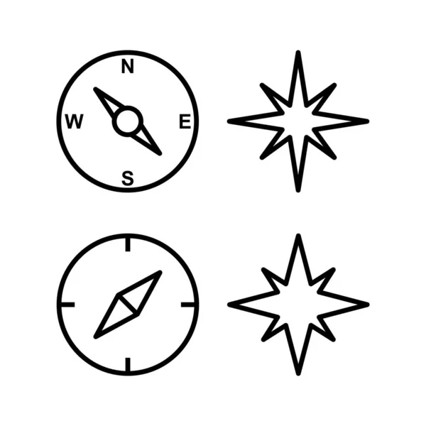 Illustration Des Kompass Icon Vektors Pfeil Kompass Symbol Zeichen Und — Stockvektor