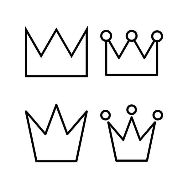 Ilustração Vetor Ícone Coroa Sinal Coroa Símbolo — Vetor de Stock