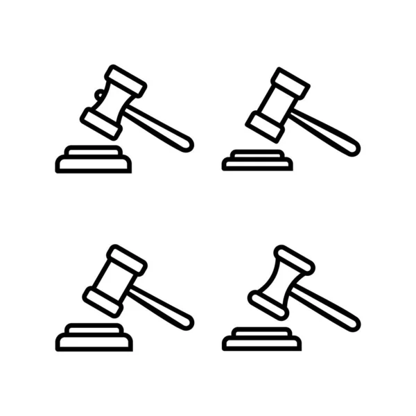 Ilustracja Wektora Gavla Znak Symbol Młotka Sędziego Ikona Prawa Młot — Wektor stockowy