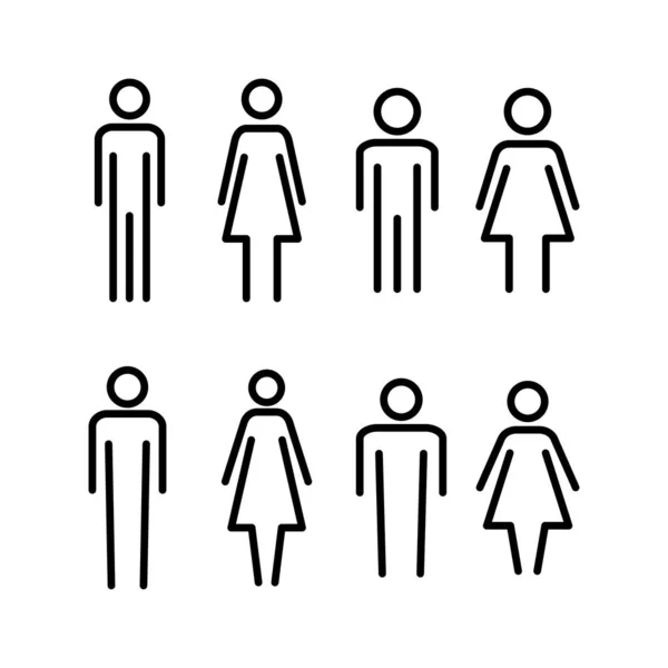 Illustrazione Vettoriale Icona Uomo Donna Segno Simbolo Maschile Femminile Ragazze — Vettoriale Stock