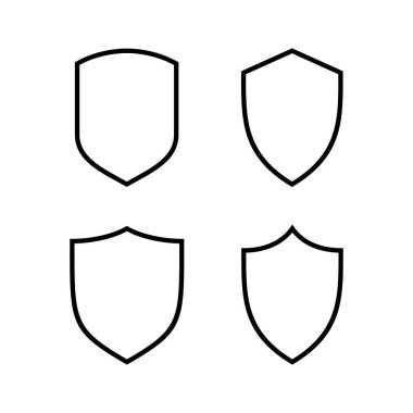 Kalkan simgesi vektör illüstrasyonu. Koruma ikonu. Güvenlik işareti ve sembol