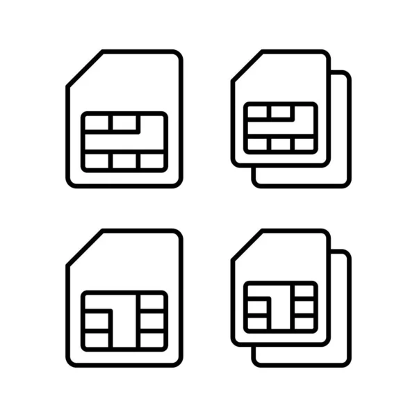 Illustration Vectorielle Icône Carte Sim Double Sim Carte Signe Symbole — Image vectorielle