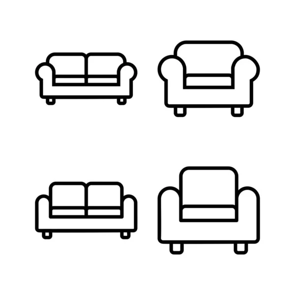 Illustration Vectorielle Icône Canapé Signe Symbole Canapé Icône Meubles — Image vectorielle