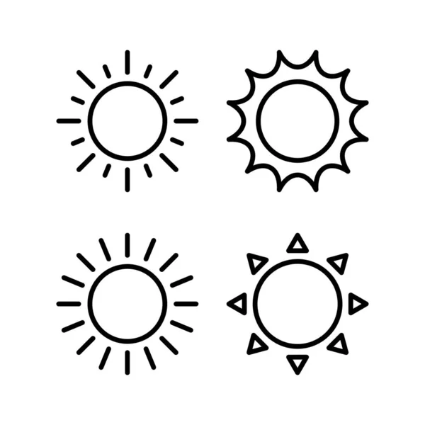 Векторная Иллюстрация Солнечных Значков Знак Яркости Символ — стоковый вектор
