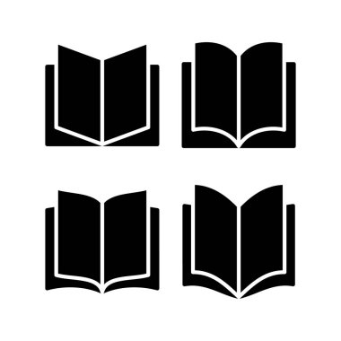Kitap ikonu vektör çizimi. Açık kitap işareti ve sembol. Kitap simgesi