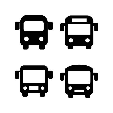 Otobüs simgesi vektör çizimi. Otobüs tabelası ve sembol. taşıma sembolü